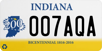 IN license plate 007AQA