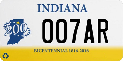 IN license plate 007AR