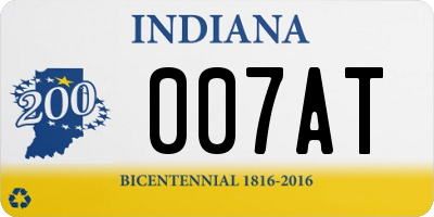 IN license plate 007AT