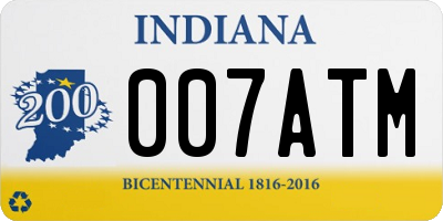 IN license plate 007ATM