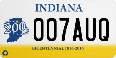 IN license plate 007AUQ
