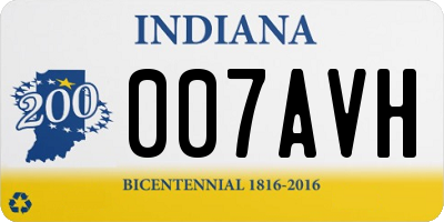 IN license plate 007AVH
