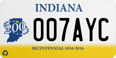 IN license plate 007AYC