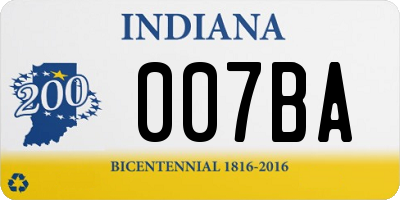 IN license plate 007BA