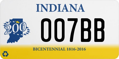 IN license plate 007BB