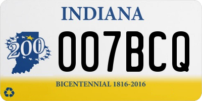 IN license plate 007BCQ