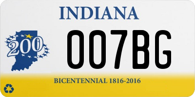 IN license plate 007BG