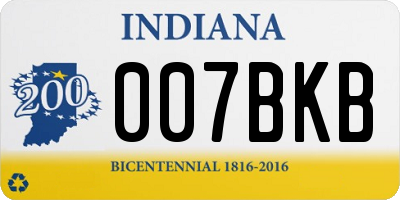 IN license plate 007BKB