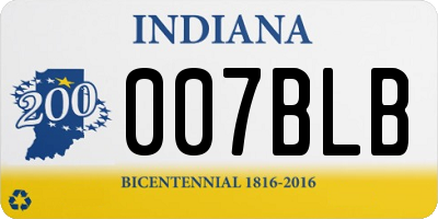 IN license plate 007BLB