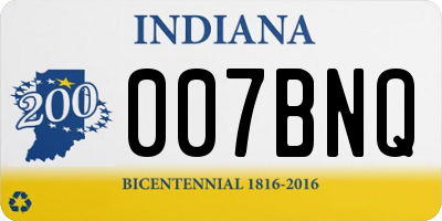 IN license plate 007BNQ