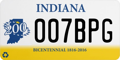 IN license plate 007BPG
