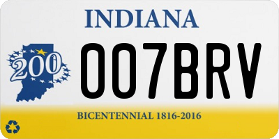 IN license plate 007BRV