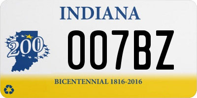 IN license plate 007BZ