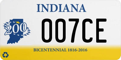 IN license plate 007CE