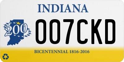 IN license plate 007CKD