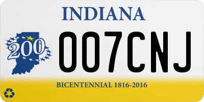 IN license plate 007CNJ