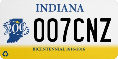 IN license plate 007CNZ