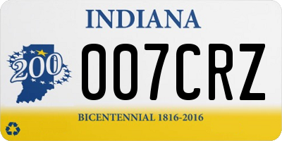 IN license plate 007CRZ