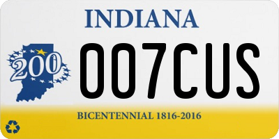 IN license plate 007CUS