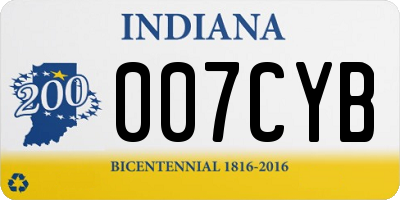 IN license plate 007CYB