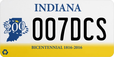 IN license plate 007DCS