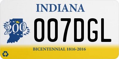 IN license plate 007DGL