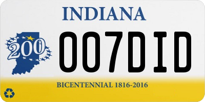IN license plate 007DID