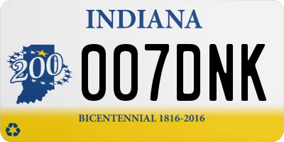 IN license plate 007DNK