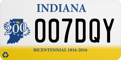 IN license plate 007DQY