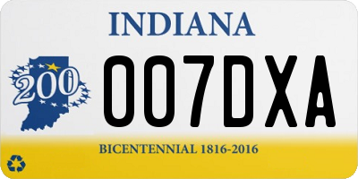 IN license plate 007DXA