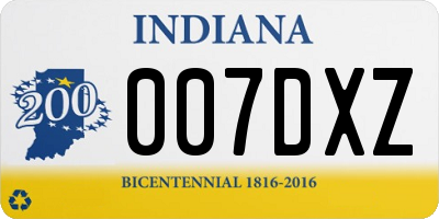 IN license plate 007DXZ