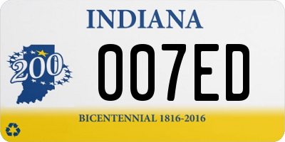 IN license plate 007ED