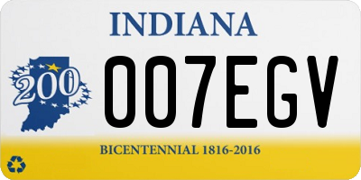 IN license plate 007EGV
