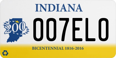 IN license plate 007ELO