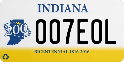 IN license plate 007EOL