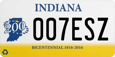 IN license plate 007ESZ