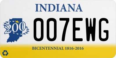 IN license plate 007EWG