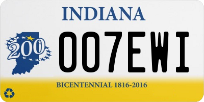IN license plate 007EWI