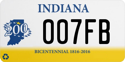 IN license plate 007FB
