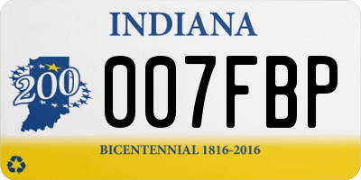 IN license plate 007FBP