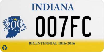 IN license plate 007FC