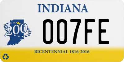 IN license plate 007FE