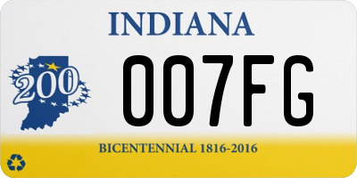 IN license plate 007FG