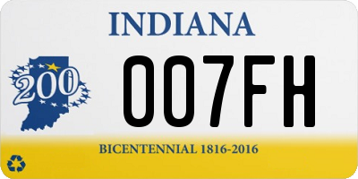 IN license plate 007FH