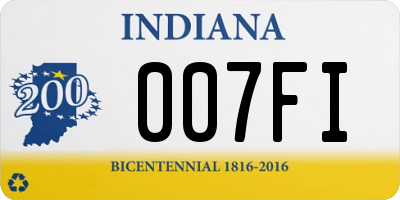 IN license plate 007FI