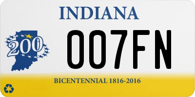 IN license plate 007FN