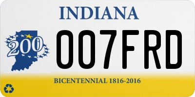 IN license plate 007FRD