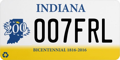 IN license plate 007FRL