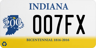 IN license plate 007FX