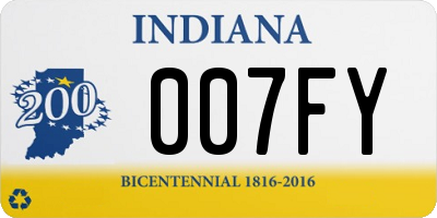 IN license plate 007FY